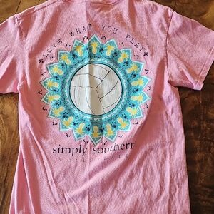 Simply Southern Kids Pink and Blue Volleyball Tee